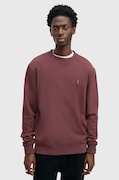 AllSaints bluza bawełniana RAVEN CREW męska kolor bordowy gładka M037NB