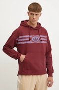 adidas Originals bluza bawełniana męska kolor bordowy z kapturem z nadrukiem JM0470