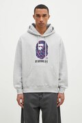 Mikina A Bathing Ape Marbling Camo By Bathing Ape Relaxed Fit pánská, šedá barva, s kapucí, s potiskem, 1K80114305