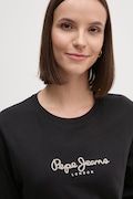 Бавовняний лонгслів Pepe Jeans FIORE LS колір чорний PL505947