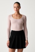Guess longsleeve damski z bawełną beżowy V4BP07 K8RT2