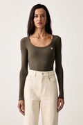 Guess longsleeve damski z bawełną zielony V4BP07 K8RT2