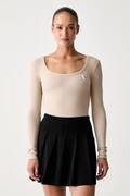Guess longsleeve damski z bawełną beżowy V4BP07 K8RT2