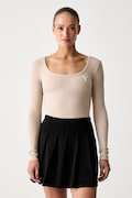Guess longsleeve damski z bawełną beżowy V4BP07 K8RT2