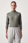 HUGO Blue лонгслів жіночий бавовняний з еластаном Easy Longsleeve_B зелений 50525318