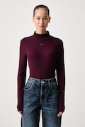 Tommy Jeans longsleeve damski bawełniany bordowy DW0DW19830
