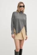 Gaudi sweter damski kolor szary lekki z półgolfem 421BD53010