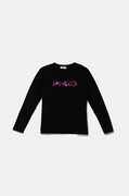 Дитячий бавовняний лонгслів Pinko Up колір чорний F4PIJGTH151