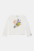 Dětské bavlněné tričko s dlouhým rukávem United Colors of Benetton bílá barva, 3VR5G10JA