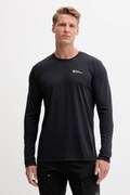 Спортивний лонгслів Jack Wolfskin Vonnan колір чорний однотонний A60291