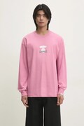 AAPE longsleeve din bumbac Basic Long culoarea roz, cu imprimeu, AAPLTM1559XXN
