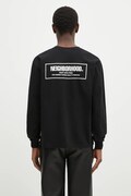 Bavlnené tričko s dlhým rukávom NEIGHBORHOOD čierna farba, s potlačou, 242PCNH.LT01