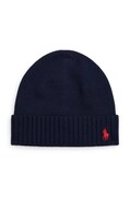 Detská vlnená čiapka Polo Ralph Lauren tmavomodrá farba biela, 323953204001
