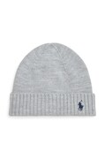Detská vlnená čiapka Polo Ralph Lauren šedá farba biela, 323953204002