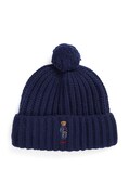 Polo Ralph Lauren caciula de lana culoarea albastru marin, de lana, din tricot gros, 455931876