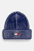 Tommy Jeans czapka kolor niebieski z grubej dzianiny AW0AW16785