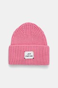 Rossignol czapka z domieszką wełny kolor różowy z grubej dzianiny RLMWH16U