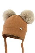 Дитяча шапка з домішкою вовни Jamiks KIERAN IIA колір коричневий JZH438