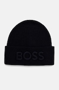 BOSS Orange czapka wełniana kolor granatowy wełniana 50522449