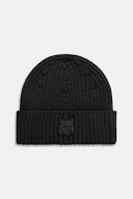 Вовняна шапка Maison Kitsuné Bold Fox Head колір зелений з тонкого трикотажу вовна MM06111KT1022