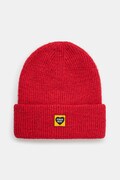 Шапка с вълна Human Made Big Beanie в червено от плътен трикотаж HM28GD026