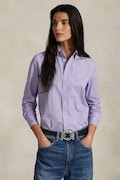 Polo Ralph Lauren koszula damska bawełniana z elastanem fioletowa gładka 211941509