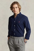 Polo Ralph Lauren koszula bawełniana męska kolor granatowy slim z kołnierzykiem button-down 710767828