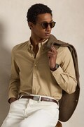 Polo Ralph Lauren koszula męska bawełniana z elastanem beżowa gładka 710929348