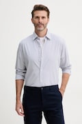 Βαμβακερό πουκάμισο United Colors of Benetton ανδρικό, χρώμα: άσπρο, 53ZDUQ04A