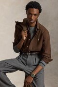 Polo Ralph Lauren koszula bawełniana męska brązowa gładka 710805564