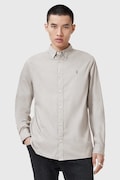 AllSaints camasa din bumbac HAWTHORNE LS SHIRT barbati, culoarea gri, cu guler clasic, slim, M150SB
