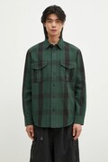 Памучна риза Filson Vintage Alaskan Guide Shirt мъжка в зелено със свободна кройка с класическа яка FMCAM0013