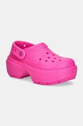 Crocs papuci Stomp Clog femei, culoarea roz, cu platforma, 209347