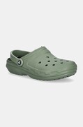 Natikači Crocs Classic Lined Clog moški, zelena barva, 203591