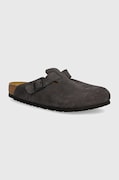 Birkenstock klapki zamszowe Boston kolor szary 1028602