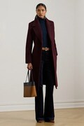 Lauren Ralph Lauren płaszcz z dodatkiem wełny bordowy 297962169