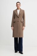 Sisley palton de lână culoarea maro, de tranzitie, 2JJYLN04Z