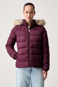Tommy Jeans péřová bunda dámská burgundská DW0DW18312
