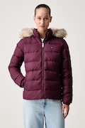Tommy Jeans péřová bunda dámská burgundská DW0DW18312