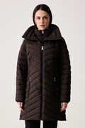 DKNY długa kurtka damska brązowa DLEMPN46