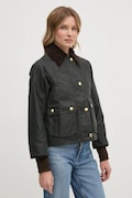 Jakna Barbour Cropped Beadnell Wax za žene, boja: zelena, za prijelazno razdoblje, LWX1403