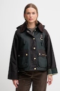 Barbour geacă Reighton Wax culoarea negru, de tranziție, oversize, LWX1397