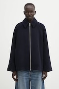 Samsoe Samsoe wool jacket ALMA navy blue color F23300184