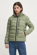 Пухова куртка Tommy Jeans жіноча колір зелений перехідна DW0DW20388