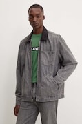 Levi's geaca jeans barbati, culoarea gri, de tranzitie, oversize, A8635