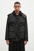 Бавовняна куртка Barbour Re-Engineered Spey Wax Jacket колір чорний перехідна MWX2341