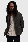 AllSaints geaca de piele SURVEY LTHR BLAZER barbati, culoarea gri, de tranzitie, M061LB