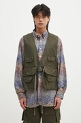 Дънков елек Engineered Garments Fowl Vest мъжки в зелено преходен модел 24F1C002