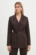 Сако Samsoe Samsoe в кафяво с едно копче с изчистен дизайн