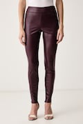 Guess spodnie damskie z imitacji skóry PRESCILLA bordowe high waist W4BB18 WGIK0